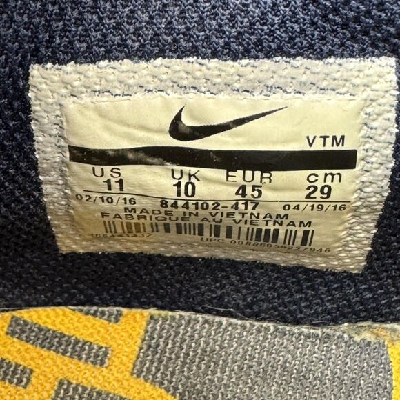 Michigan Wolverines Shoes Mens 11 Navy Maize Nike Free Trainer 5.0 V6 AMP NCAA - Picture 10 of 11